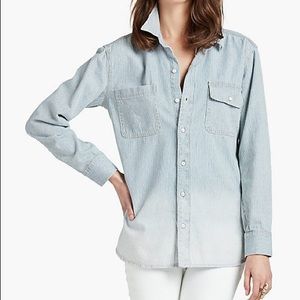 Lucky Brand Button Down Tunic (pin striped)